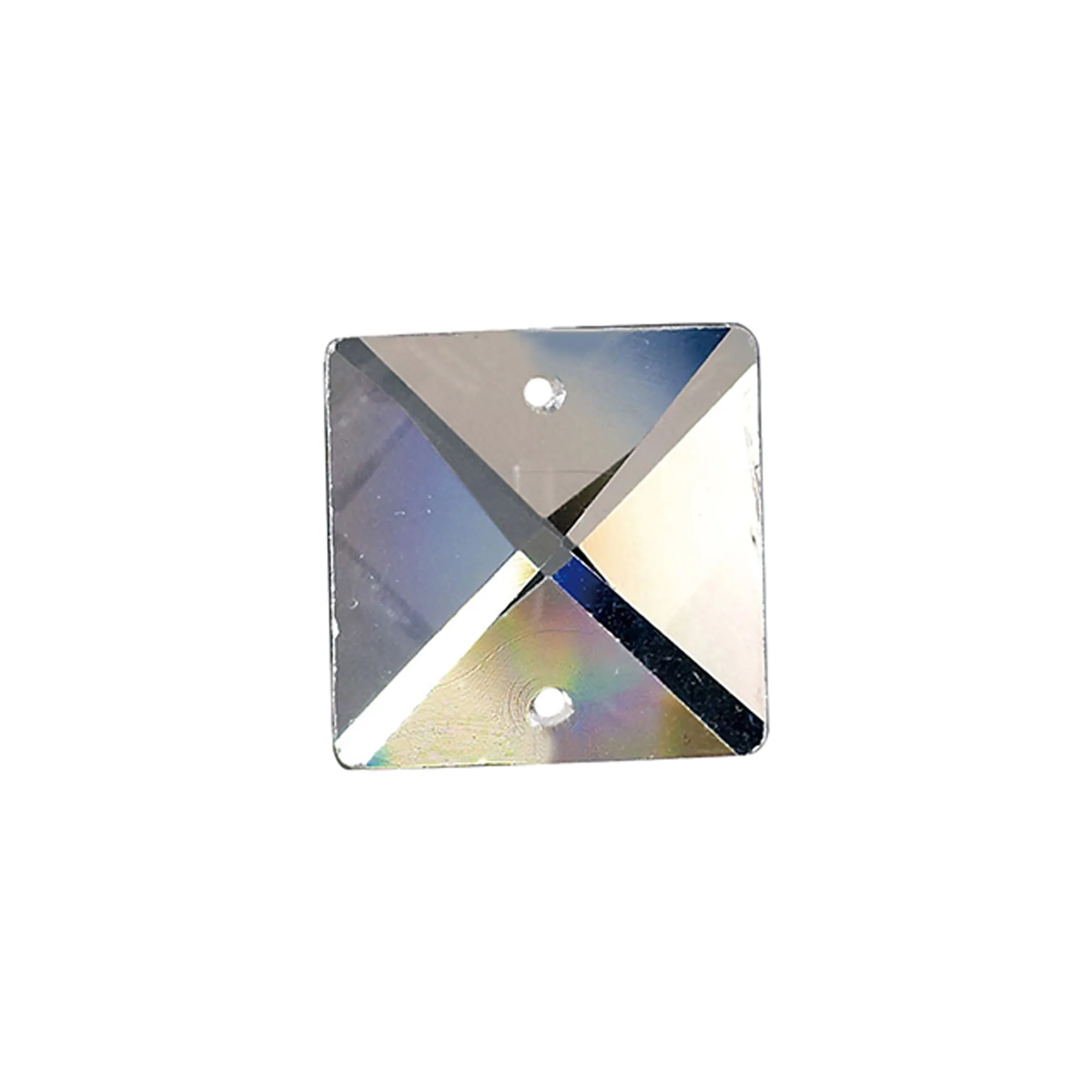 Crystal Square Without Ring 14mm 2 Holes C70038  Diyas Crystal Quadrilateral